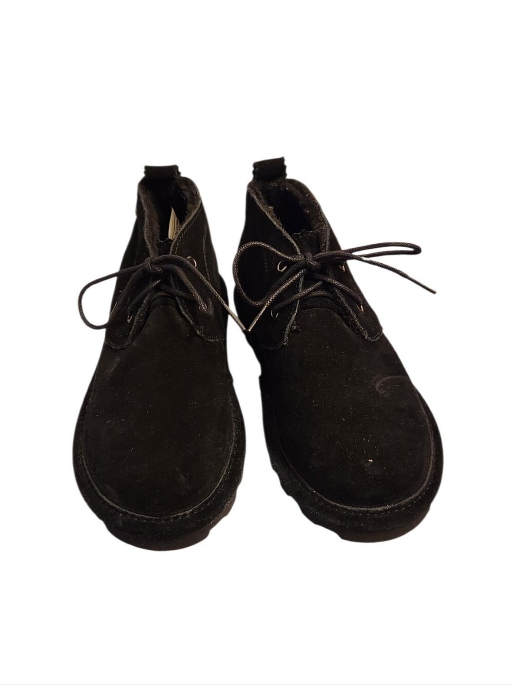 BearPaw Black Lace-Up Suede Ankle Booties